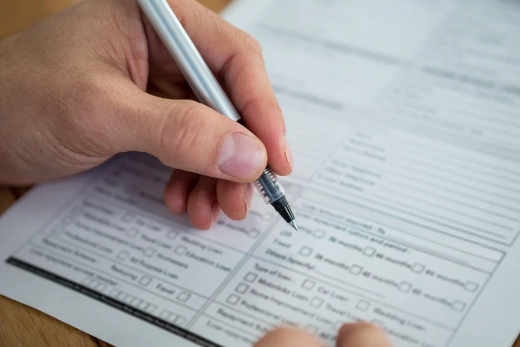 form filling out