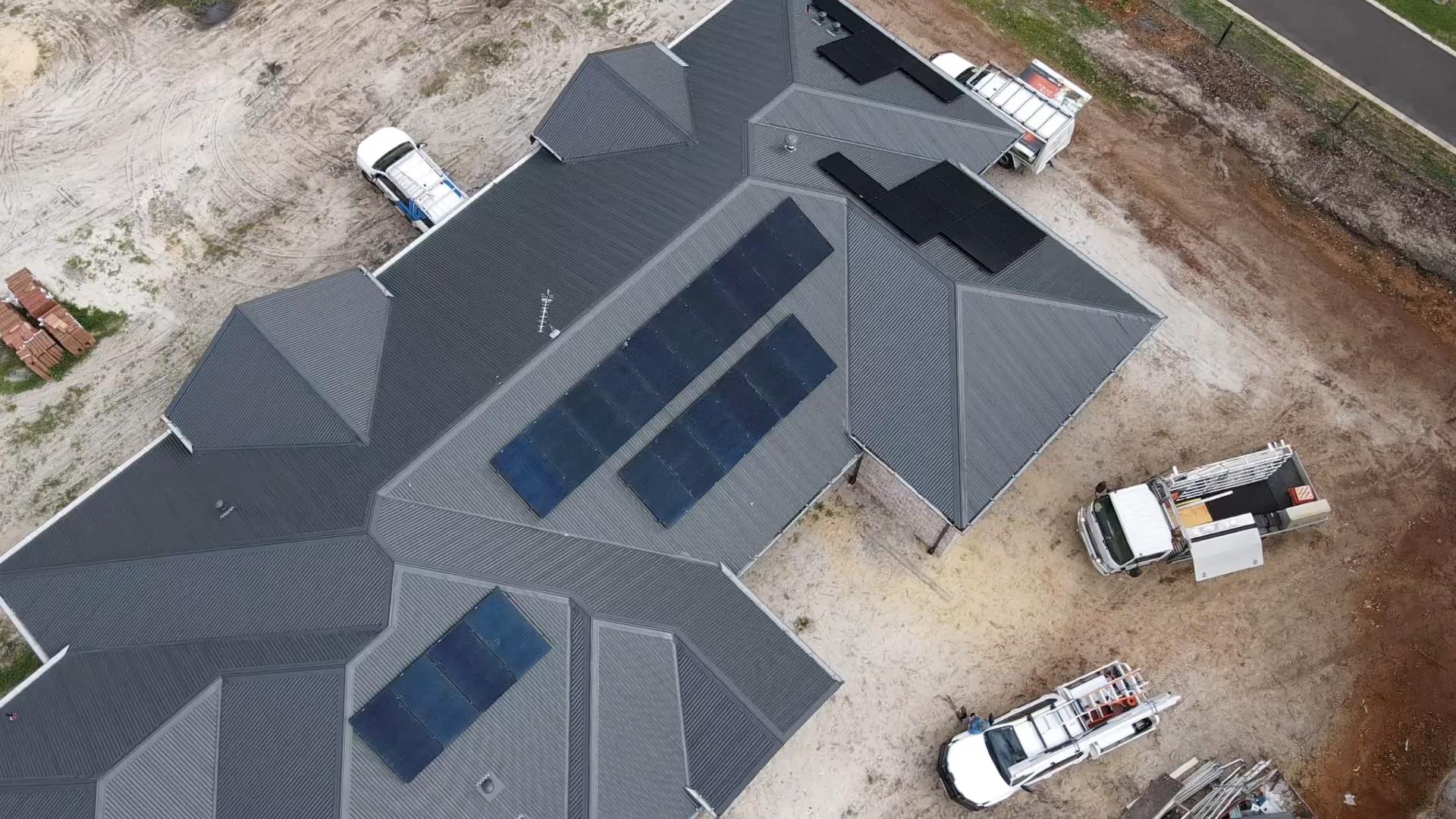 Drone footage solar panels